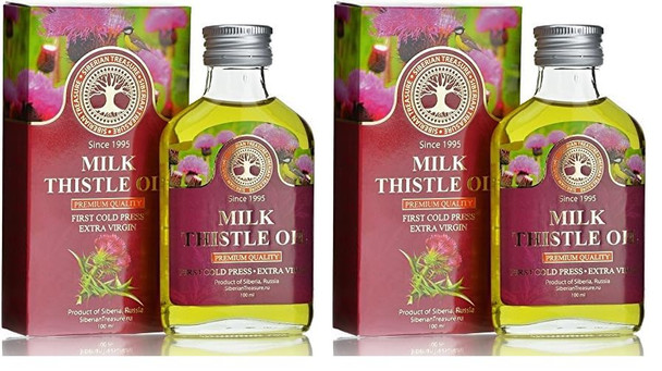Siberian Milk Thistle Oil 100 Ml, Premium Quality, Extra Virgin, First Cold Press – 3.4 Fl Oz (Pack of 2)