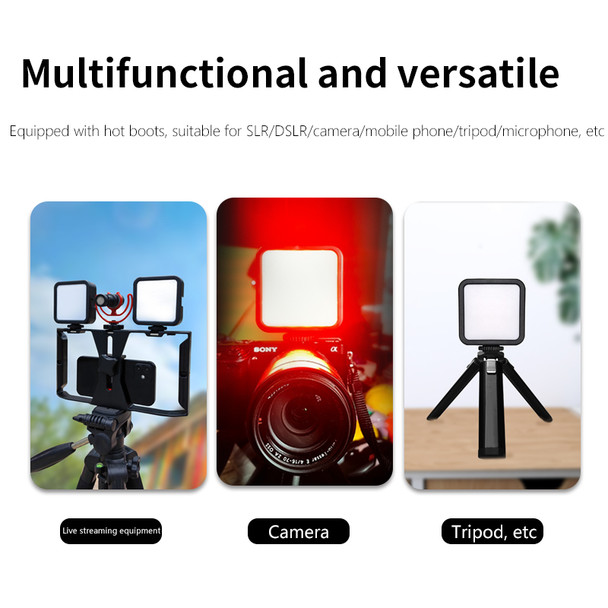 Desiontal Mini RGB Hot Boot Fill Light Live Photography LED Portable Atmosphere Beauty Mobile Camera Pocket Adjustable