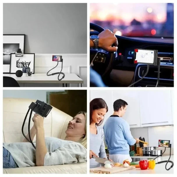 Chapter Seven New Lazy Neck Mobile Phone Holder For IPhone Huawei Xiaomi Flexible Neck Lazy Necklace Tablet Holder Stand For Cellphone Tablets - Black