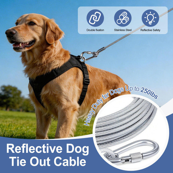 YOUNEEDFUL 1/5 Outdoor Clothesline,Heavy Galvanized Steel Cable 16ft