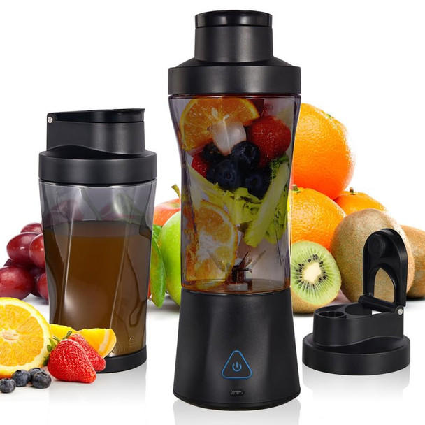 Lageich Personal Blender Wireless 24oz Cordless Mini 360 Watt Portable Blender-for Smoothies Freshly Squeezed Juices 6000mAh Self Cleaning and BPA Free Portable Juicer with 6 Sharp Blade Carbon Black