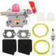 Fuel Li 545081857 Carburetor for Poulan Pro BVM200FE GBV345 Craftsman 358794700 358794770 358794780 358794765 358794774 358794773 25cc Gas Blower ZAMA C1U-W43 Carb with 545146501 Air Filter