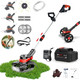 Electric Weed Wacker, 24V Cordless Weed Eater Battery Powered, Lightweight String Trimmer & Edger Lawn Tool, Battery Weed Eater with Shoulder Strap & 3 Types Blades for Yard and Garden Electric Weed Wacker, 24V Cordless Weed Eater Battery Powered, Lightweight String Trimmer & Edger Lawn Tool, Battery Weed Eater with Shoulder Strap & 3 Types Blades for Yard and Garden