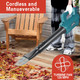 Meetwantes Cordless Leaf Blower with Battery and Charger 450CFM 120MPH Leaf Blower Cordless for Cleaning Lawn, Yard, Garage, Patio & Sidewalk