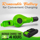 Updated SereneLife Electric Leaf Blower, Cordless, Lightweight - Only 5 lbs, Perfect for Leaves & Debris, Rechargeable Battery & Charger Included, Average Charge Time 4 Hrs, 18V, 55 Mph Updated SereneLife Electric Leaf Blower, Cordless, Lightweight - Only 5 lbs, Perfect for Leaves & Debris, Rechargeable Battery & Charger Included, Average Charge Time 4 Hrs, 18V, 55 Mph