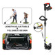 Grass Strimmer Foldable Grass Strimmer, Shengyatu 21V Electric Cordless strimmer 800W Grass Trimmer Brush Cutter, Lawn Mower Garden Tools, Black