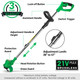 Cordless Weed Eater String Trimmer,3-in-1 Lightweight Push Lawn Mower & Edger Tool with 3 Types Blades,21V 2Ah Li-Ion Battery Powered for Garden and Yard,Green