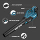 Leaf Blower，WESCO 40V Max Cordless Leaf Blower with Battery and Charger, 420 CFM, 2Pcs 2.0Ah Li-ion Battery Electric Leaf Air Blower,Charger,Handheld Sweeper for Blowing Leaves,Dust,Debris,Snow Blower