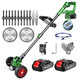 Cordless String Trimmer, Battery Powered 24V Grass Trimmer with 2 PCS 2.0Ah Batteries and 3Types Blades, for Lawn, Yard and Bush Trimming (Green) Cordless String Trimmer, Battery Powered 24V Grass Trimmer with 2 PCS 2.0Ah Batteries and 3Types Blades, for Lawn, Yard and Bush Trimming (Green)