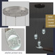 3 Lights Crystal Pendant Light, 15W Modern Nickel Dimmable Led Teardrop Chandelier Cluster Pendant Light For Kitchen Island Dining Room Hallway Bathroom 6000K Cool White