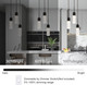 Black Pendant Light Crystal Column, Led Pendant Lights, Pendant Lights 3-Light, Crystal Pendant Lights, Pendant Lighting For Kitchen Island, Dining Room, Bedroom (3000K)