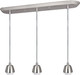 Aspen Creative 21038-11, Three-Light Satin Nickel And 4 Feet Of Svt Cord Hanging Socket Mini Pendant Kit, 3
