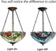 Bieye L10741 Rose Flower Tiffany Style Stained Glass Ceiling Pendant Light With 18-Inch Wide Lampshade, 3 Lights