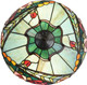 Bieye L10741 Rose Flower Tiffany Style Stained Glass Ceiling Pendant Light With 18-Inch Wide Lampshade, 3 Lights