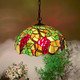 Bieye L10762 Grape Tiffany Style Stained Glass Ceiling Pendant Light With 18 Inches Wide Shade, 3-Light, Hard-Wired