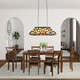 Chloe Lighting Vincent Mission Tiffany-Style 3 Light Island Pendant 28" Wide