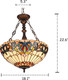Chloe Lighting Serenity Tiffany-Style 3 Light Victorian Inverted Ceiling Pendant 18" Shade, Multicolor