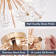 Sputnik Flush Mount Ceiling Light, Gold Metal Flower Ceiling Light Fixtures, 3-Light Farmhouse Close To Ceiling Lamp Fixture For Bedroom Closet Kitchen Living Room Hallway(Dia 13.8")