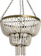 Metal Pendant Light With White Wood Beads
