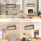 Depuley Industrial Kitchen Island Light Fixture, 3-Light Farmhouse Chandelier, Adjustable Metal Mesh Pendant Light For Dining Room, Living Room, Bar, Restaurant, E26 Bulbs Included, Ul Listed