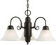 Design House 514463 Millbridge Traditional 3-Light Indoor Dimmable Chandelier With Alabaster Glass Shades For Entryway Foyer Dining Room, Oil Rubbed Bronze