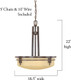 Designers Fountain 82131-Wm Mission Ridge Collection 3-Light Pendant, Warm Mahogany Finish With Navajo Dust Glass