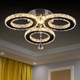 Led Crystal Pendant Ceiling Light 13X3.5 Inches 3 Rings Crystal Chandelier Flush Mount Lighting Fixture For Bedroom Hobby Living Room (Warm White)