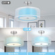 Dllt 3-Light Semi Flush Mount Ceiling Light Fixture, 15'' Blue Drum Light Ceiling Hanging With Double Fabric Shade, Modern Close To Ceiling Lamp For Living Room Bedroom Kitchen Dining Room Entry Foyer