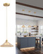 Glod Pendant Light Fixture For Kitchen Island, Modern Hanging Lamp For Dinning Room, Adjustable Hanging Lights With Glass Shade For Bedroom Hallway Bar Shop, Brushed Brass Finish.…