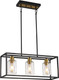 3-Light Kitchen Island Lighting, Farmhouse Pendant Island Light Fixture With Glass Shades, Black&Gold Chandelier For Dining Room, Restaurant, Foyer