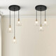 Kitchen Island Lighting, Modern Cluster Black And Gold Chandelier With Seeded Glass Shades, Adjustable 3-Light Pendant Lighting For Kitchen Island, Dining & Living Room, Foyer, Stairway