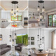 3 Light Crystal Pendant Lighting,Pendant Lights Kitchen Island,Hanging Light Fixtures,Modern Black Pendant Lighting,Adjustable Hanging Light For Dining Room Kitchen Living Room Hallway