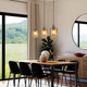 Hurrah 3 Lights Industrial Pendant Lighting - Adjustable Hanging Light Fixtures Glass Shades Pendant Light Vintage Hanging Ceiling Lamp For Farmhouse Kitchen Island Living Room Hallway E12 Base