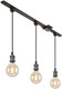 Kiven 3 Pack H-Type 3 Wire Track Light,Rose Pendant Braided Fabric Flex Cord Length 23.62 In For Restaurant Chandelier Decorative Pendant Light Industrial Factory Pendant Lamp,Bulb Not Included