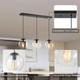 3 Lights Globe Pendant Light, Modern Hanging Lighting Fixture, Matte Black Classic Cluster Chandelier With Clear Glass Shades