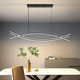 Modern Chandelier, Linear Pendant Light Led Dimmable Hanging Light Fixture, Dining Room Light Fixtures Over Table,3000K-6500K With Remote Control (Black, 47In)