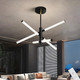 Modern Sputnik Chandelier, Led Pendant Light Fixtures Adjustable Black Chandelier For Kitchen Island, Dining Room Dimmable With Remote Control