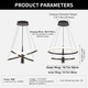 Modern Led Chandelier, Dimmable 20In Black Kitchen Pendant Light Fixture Dining Room Lights Ceiling Hanging, 2 Ring Round Chandeliers For Bedroom Living Room Staircase Over Table (3360Lm)