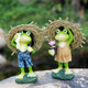 Animal Statue Frog Wearing A Hat Yard Sculpture Outdoor Indoor Art Craft Decor Garden Patio Decoration Figurine