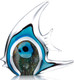 Animal Statue Blue Stripe Tropical Fish Crystal Glass Ornament For Home Office Favor Gift Craft Decoration
