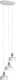 Sei Furniture Renmarco Contemporary 3-Light Cluster Pendant, White/Antique Brass