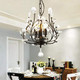 Seol-Light Vintage Crystal Branch Black Chandeliers Ceiling Light Hanging Pendant Fixture For Closet,Entryway,Living Room,3 Lights,120W;