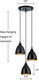 Terleenart 3-Light Cluster Pendant Lighting With Metal Bell Shade Exterior Matte Black And Interior Golden,Industrial Farmhouse Ceiling Chandelier Light Fixtures For Kitchen Island Dining Room Hallway