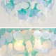 13.8" Natural Capiz Shell Chandelier 3 Light Mini Chandelier Boho Ceiling Light Entryway Light Fixture For Girls' Bedroom Hallway Living Room Dinning Room Brushed White Handmade Painting