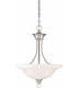 Volume Lighting Trinidad 3-Light Brushed Nickel Bowl-Shaped Pendant