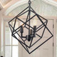Vonluce Modern Chandelier Light Fixture Geometric, Industrial Black Chandelier Dining Room Lighting Fixtures, Farmhouse Lantern Ceiling Hanging Light Fixture For Foyer, Entryway, Kitchen Island