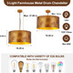 3-Light Farmhouse Chandelier Fixture For Dining Room, 19.2In Rustic Round Chandelier With Adjustable Chain, Hanging Pendant Light Fixtures For Foyer Kitchen Lighting (Bulbs Not Included)