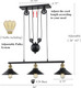 Woxxx Three-Light Pulley Pendant Light, Industrial Farmhouse Chandelier Modern Pendant Lighting Adjustable Rustic Vintage Ceiling Lights Fixture For Kitchen Island Dining Room Foyer Black