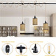 Xininsun 3 Light Plug In Pendant Lights, Hanging Light Fixtures With With Plug In Cord, Dimmable Switch, Rattan Wicker Woven Lampshade, Farmhouse Plug In Ceiling Light For Bedroom Living Room