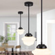 Set Of 3 Schoolhouse Pendant Light, 8" Farmhouse Black Pendant Light Ceiling, Milk Glass Pendant Lamp, Modern Black Kitchen Pendant Lights Over Island For Dinning Room Living Room